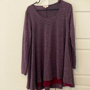 Umgee double layer purple tunic